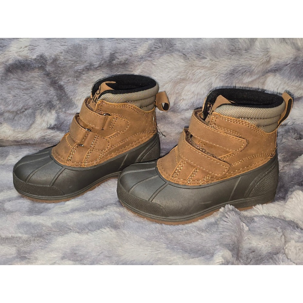 NEW Magellan Outdoors Toddler Boys All Weather Duck Boots Brown Grey 7D 10345937